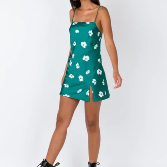 green emerald velvet dress Porscha Shimmer Mini Dress main image 1